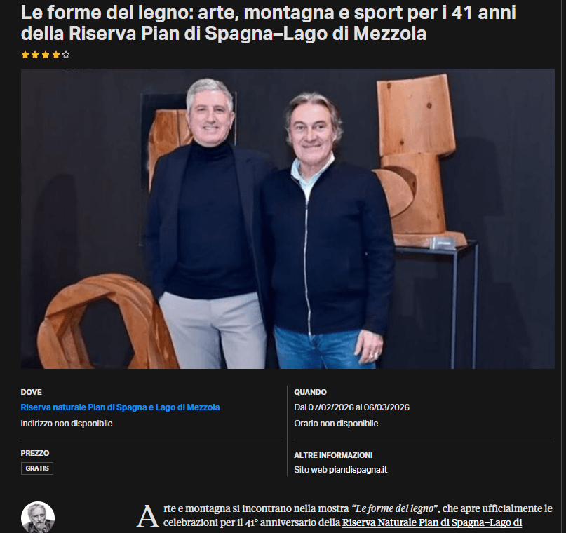Le forme del legno: arte, montagna e sport per i 41 anni della Riserva Pian di Spagna–Lago di Mezzola